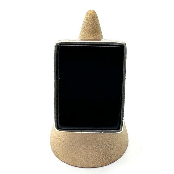 XL Sterling Silver Onyx Statement Art Ring — Unisex — Size 8.25US — GUC - Picture 2 of 11